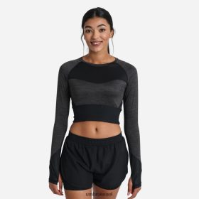 Umbro נָשִׁים אימון מקצוען יבול שרוול ארוך מרל שחור הַלבָּשָׁה 20PR4N400 Umbro ישראל