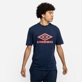 Umbro אֲנָשִׁים טי לוגו יהלום מצב רוח אינדיגו/רוטב חם הַלבָּשָׁה 20PR4N70 Umbro ישראל
