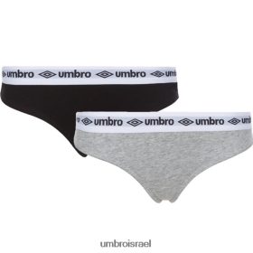 Umbro נָשִׁים חוטיני ליבה 2 חבילות שחור/אפור מ הַלבָּשָׁה 20PR4N554 Umbro Football Kits