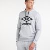 Umbro אֲנָשִׁים קפוצ'ון לוגו גדול - Loopback אפור מרל/שחור הַלבָּשָׁה 20PR4N96 Umbro תחתונים