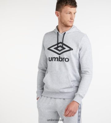 Umbro אֲנָשִׁים קפוצ'ון לוגו גדול - Loopback אפור מרל/שחור הַלבָּשָׁה 20PR4N96 Umbro תחתונים