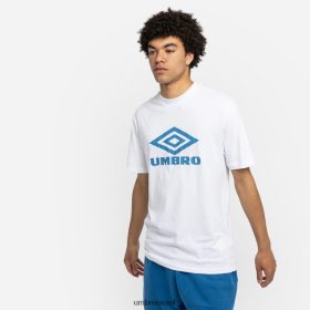Umbro אֲנָשִׁים טי לוגו יהלום לבן/Vallarta Blue הַלבָּשָׁה 20PR4N69 Umbro תחתונים